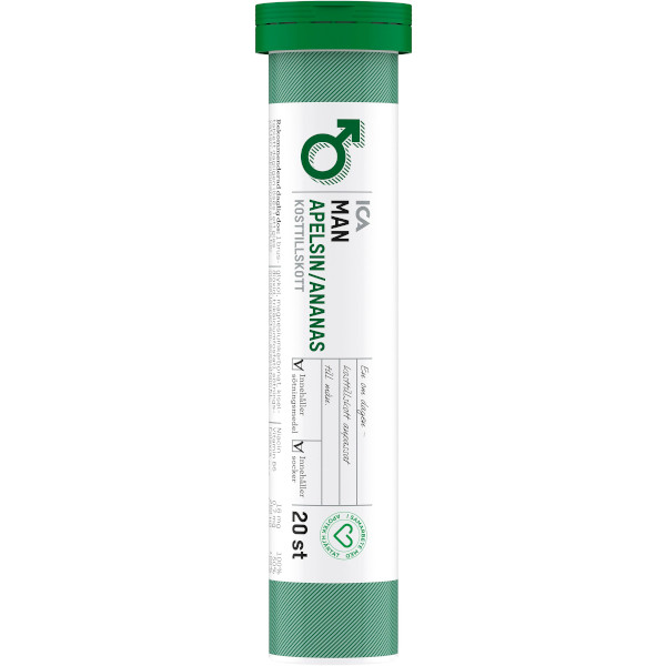 ICA Apotek Hjärtat Multivitamin Man Apelsin/Ananas