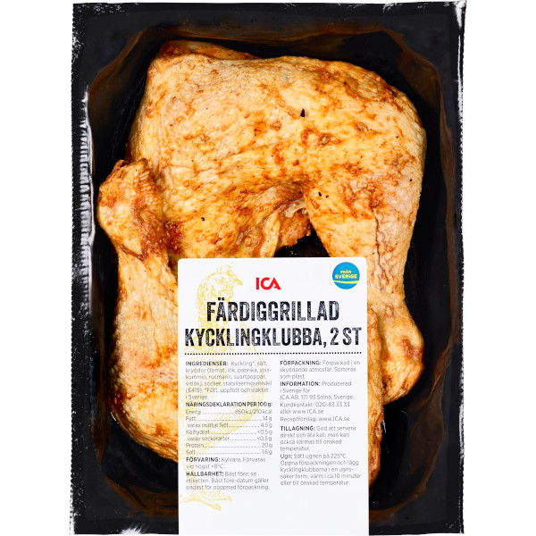 ICA Kycklingklubbor Färdiggrillade