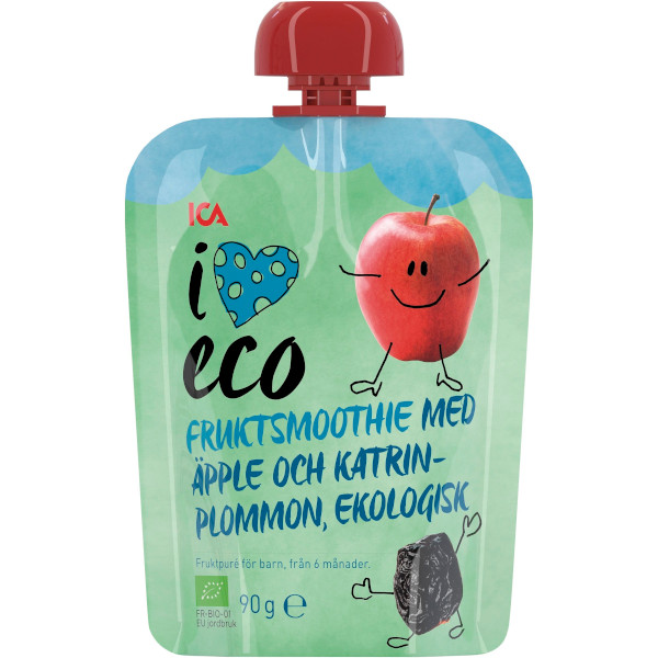 ICA I Love Eco Fruktsmoothie Äpple/Katrinplommon Ekologisk