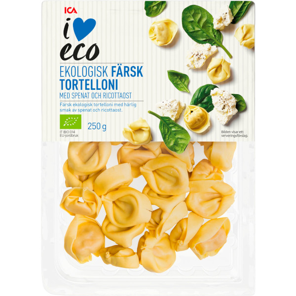 ICA I Love Eco Tortelloni Spenat & Ricottaost Ekologisk