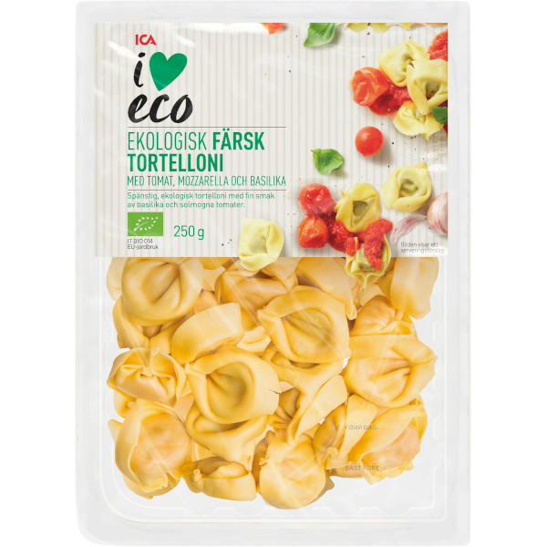 ICA I Love Eco Tortelloni Tomat/Mozzarella/Basilika Ekologisk