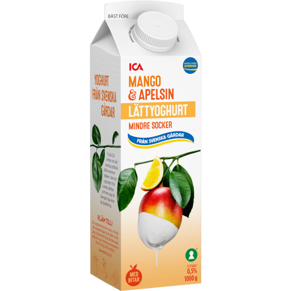 ICA Lättyoghurt Mango & Apelsin Mindre Socker