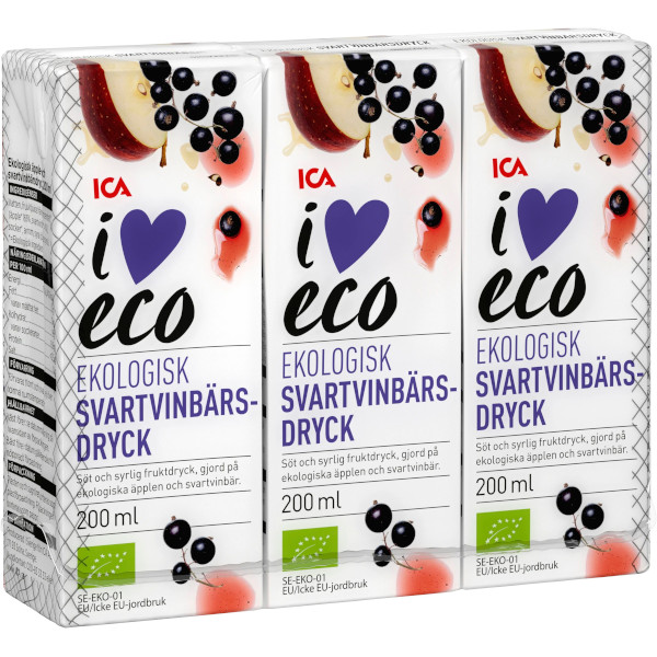 ICA I Love Eco Svartvinbärsdryck Ekologisk