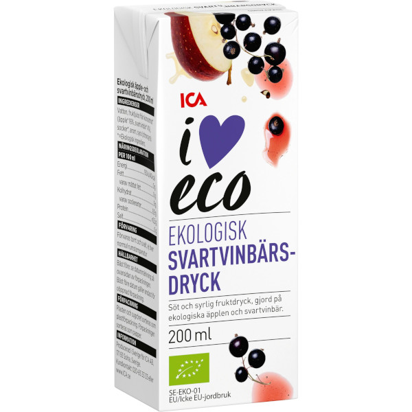 ICA I Love Eco Svartvinbärsdryck Ekologisk