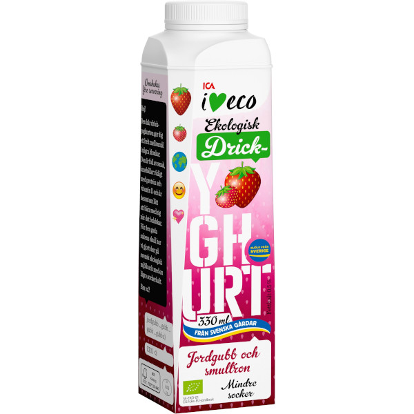 ICA I Love Eco Drickyoghurt Jordgubb/Smultron