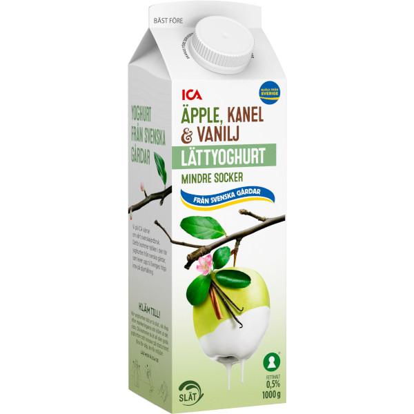 ICA Lättyoghurt Äpple/Kanel/Vanilj Mindre Socker