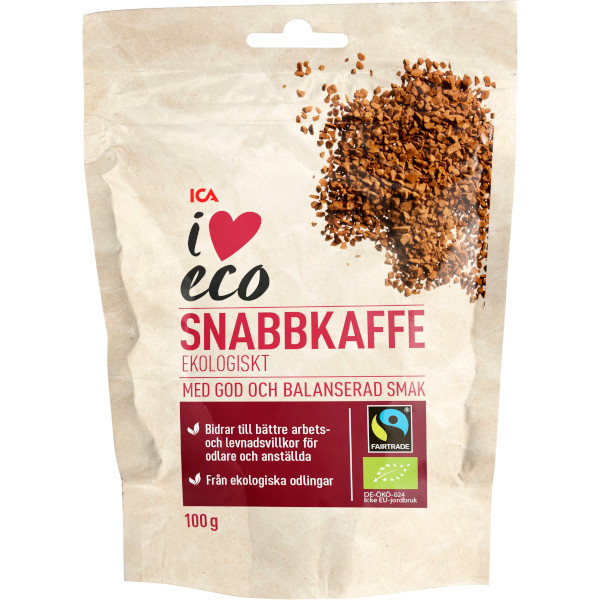 ICA I Love Eco Snabbkaffe Ekologiskt