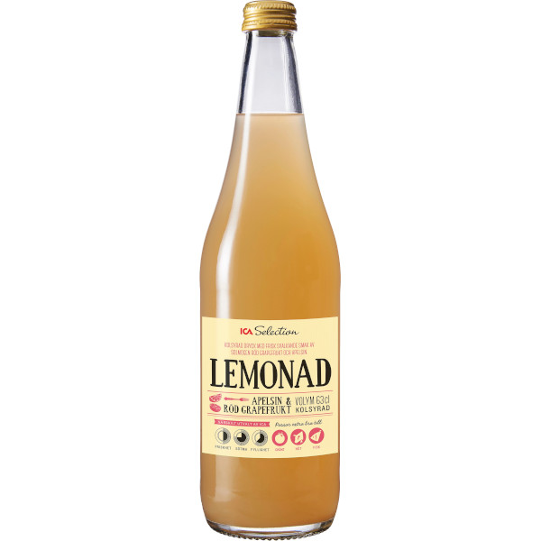 ICA Selection Lemonad Kolsyrad Apelsin & Röd Grapefrukt
