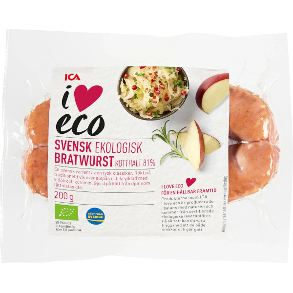 ICA I Love Eco Bratwurst Ekologisk