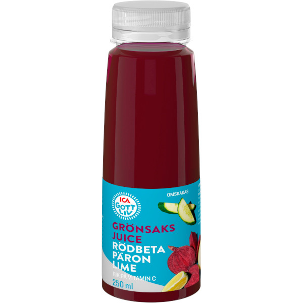 ICA Gott Liv Grönsaksjuice Rödbeta/Päron/Lime