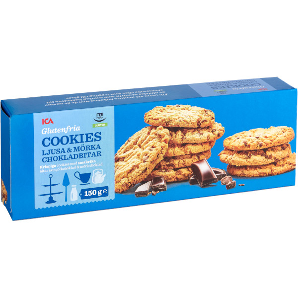 ICA Cookies Ljusa & Mörka Chokladbitar Glutenfria