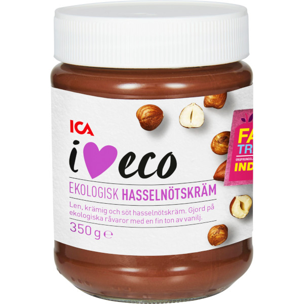 ICA I Love Eco Hasselnötskräm Ekologisk