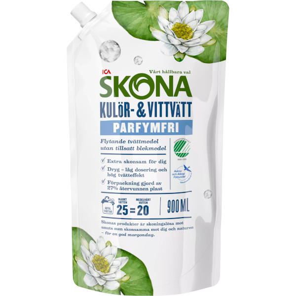 ICA Skona Kulör & Vittvätt Flytande Parfymfri