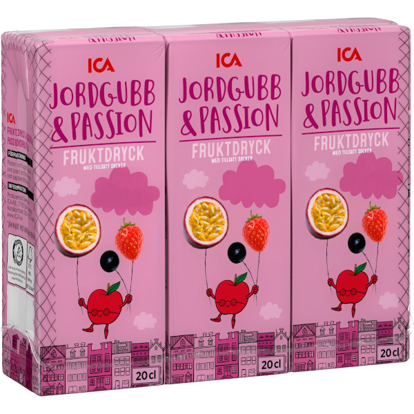 ICA Fruktdryck Jordgubb & Passion