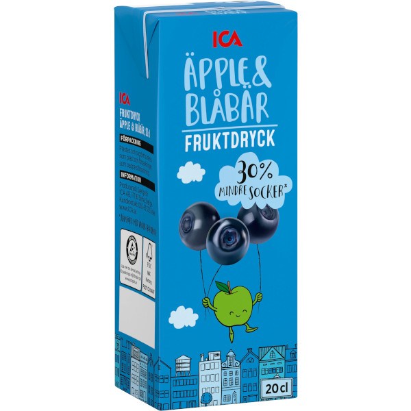 ICA Fruktdryck Äpple & Blåbär