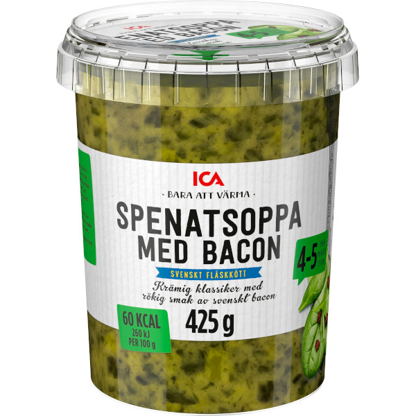 ICA Spenatsoppa Bacon