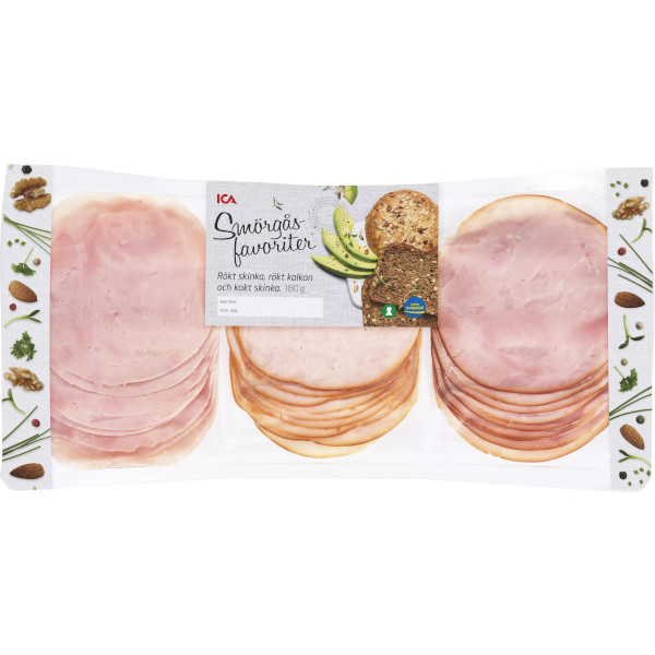 ICA Smörgåsfavoriter Rökt Skinka/Rökt Kalkon/Kokt Skinka