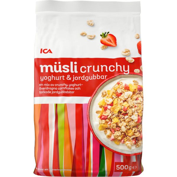 ICA Müsli Crunchy Yoghurt & Jordgubbar