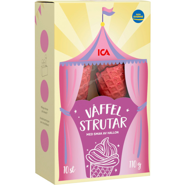 ICA Våffelstrutar Hallon