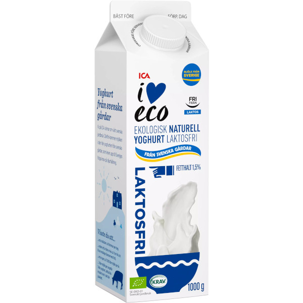 ICA I Love Eco Yoghurt Naturell Ekologisk Laktosfri