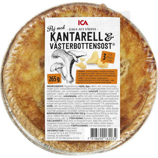 ICA Paj Kantarell & Västerbottensost