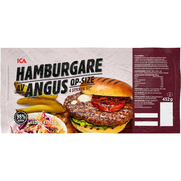 ICA Hamburgare Angus QP-Size