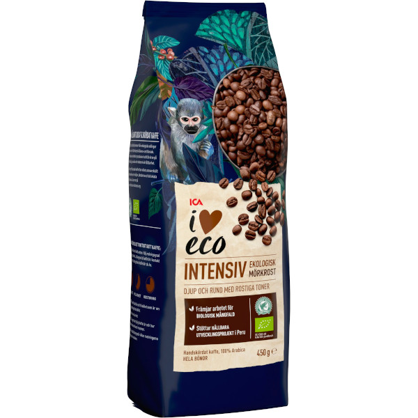 ICA I Love Eco Kaffebönor Intensiv Ekologiska