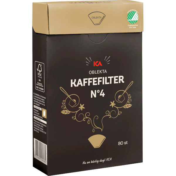 ICA Kaffefilter Oblekta No4