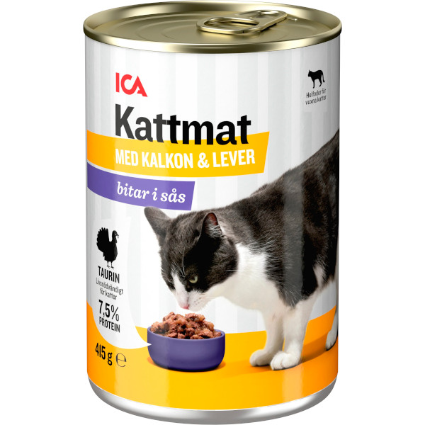 ICA Kattmat Bitar I Sås Kalkon & Lever