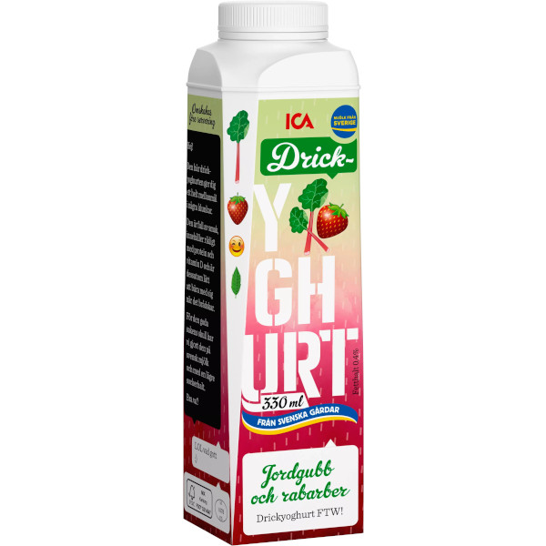 ICA Drickyoghurt Jordgubb & Rabarber