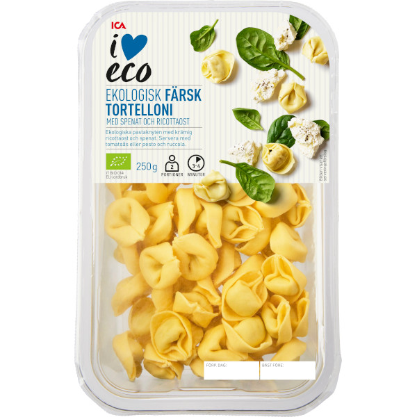 ICA I Love Eco Tortellini Spenat & Ricottaost Ekologisk