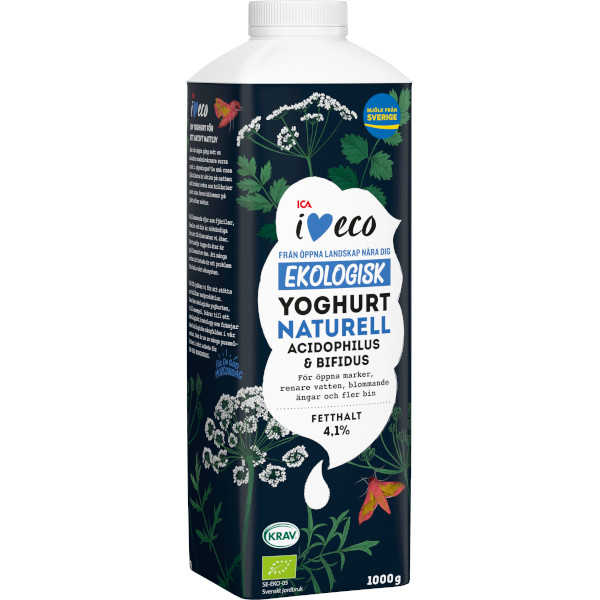 ICA I Love Eco Yoghurt Naturell Acidophilus & Bifidus Ekologisk