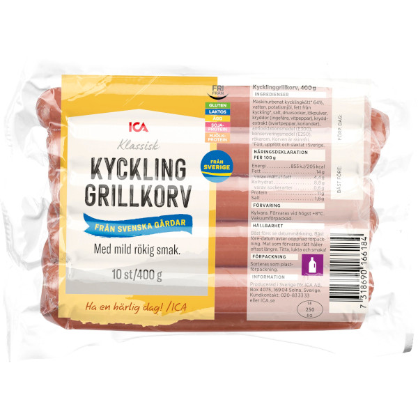 ICA Kycklinggrillkorv