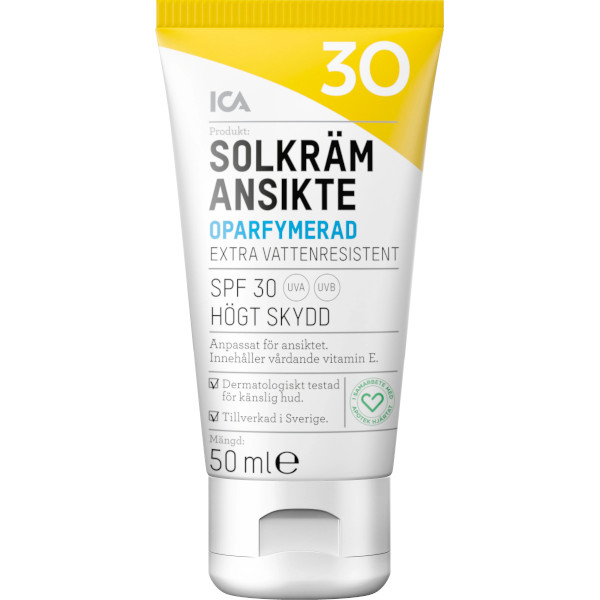 ICA Apotek Hjärtat Solkräm Ansikte SPF30