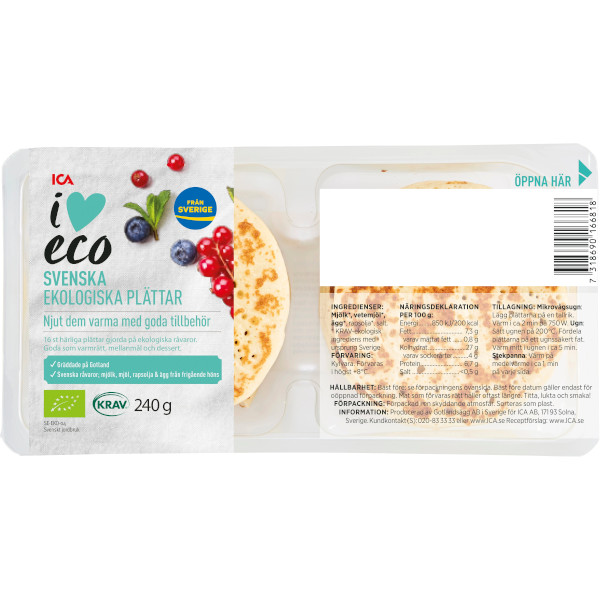 ICA I Love Eco Plättar Ekologiska
