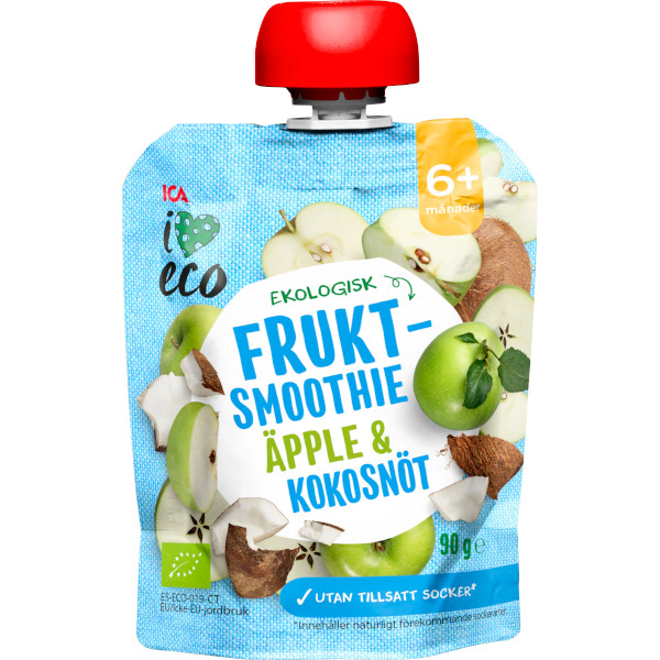 ICA I Love Eco Fruktsmoothie Äpple/Kokosnöt Ekologisk