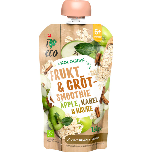 ICA I Love Eco Frukt & Grötsmoothie Äpple/Kanel/Havre Ekologisk