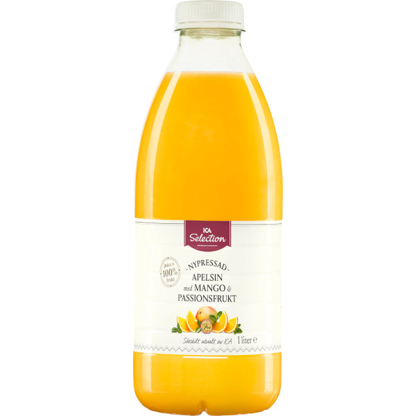 ICA Selection Juice Apelsin/Mango/Passionsfrukt Nypressad