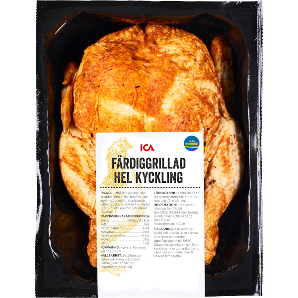 ICA Kyckling Hel Färdiggrillad