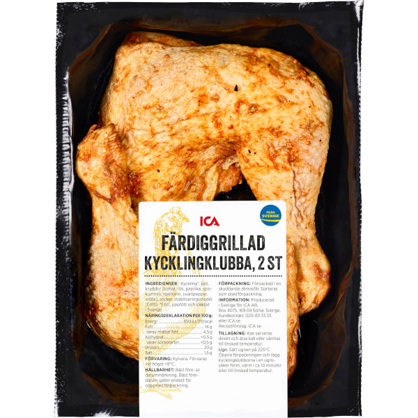 ICA Kycklingklubbor Färdiggrillade