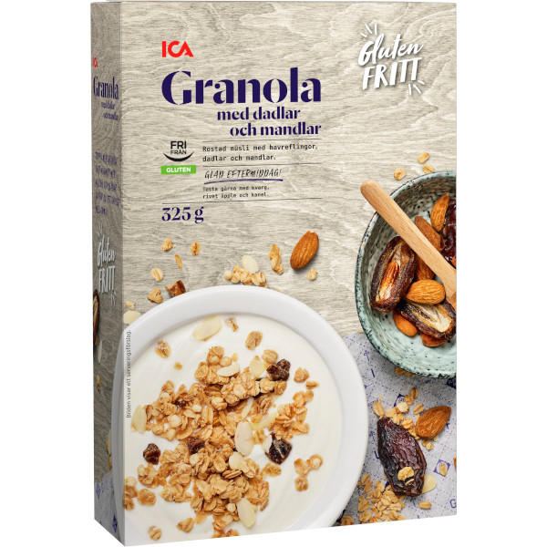 ICA Granola Dadlar/Mandlar Glutenfri