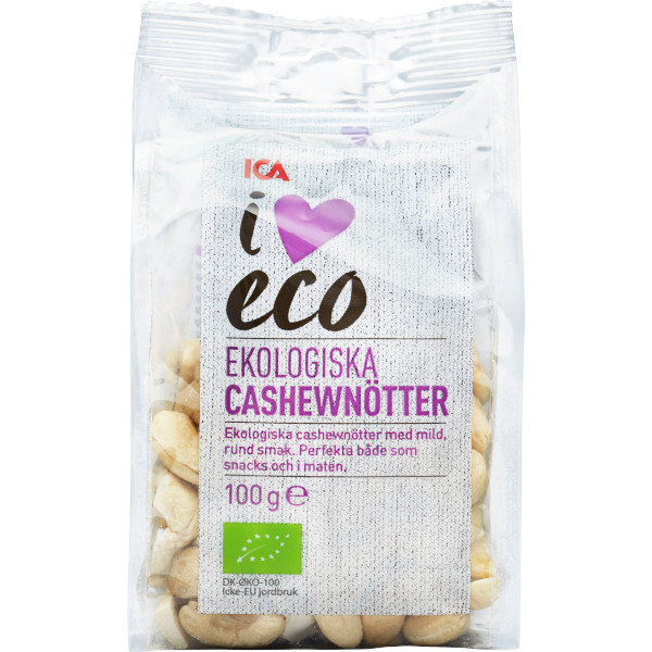 ICA I Love Eco Cashewnötter Ekologiska