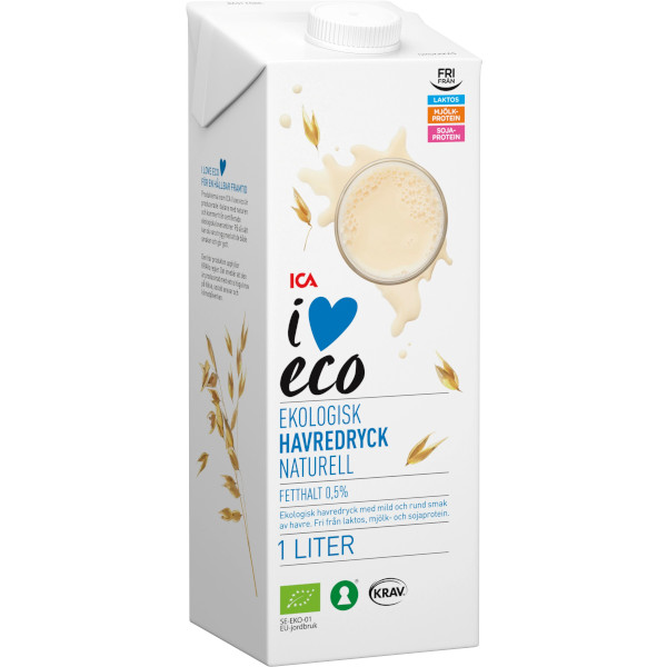 ICA I Love Eco Havredryck Naturell Ekologisk