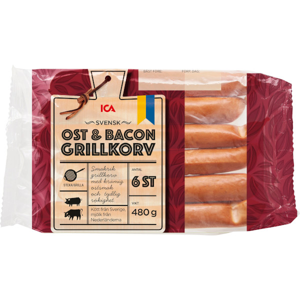 ICA Grillkorv Ost & Bacon
