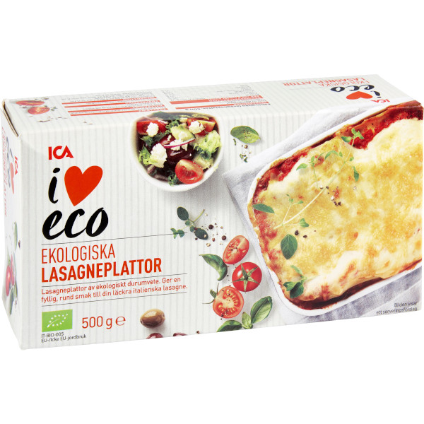 ICA I Love Eco Lasagneplattor Ekologiska