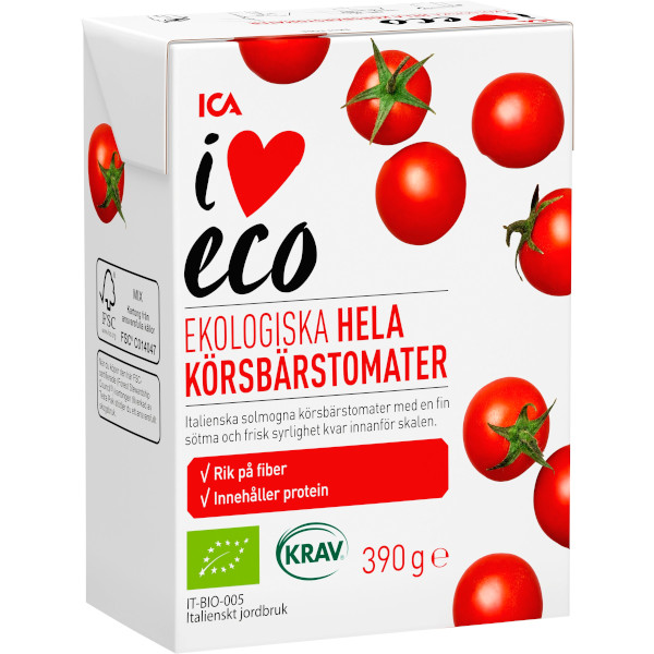 ICA I Love Eco Körsbärstomater Hela Ekologiska