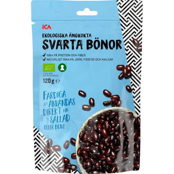 ICA Svarta Bönor Ångkokta Ekologiska