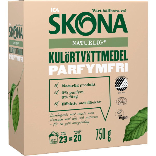 ICA Skona Kulörtvättmedel Naturlig Parfymfri