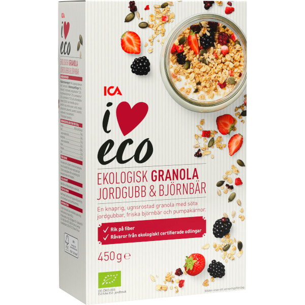 ICA I Love Eco Granola Jordgubb/Björnbär Ekologisk