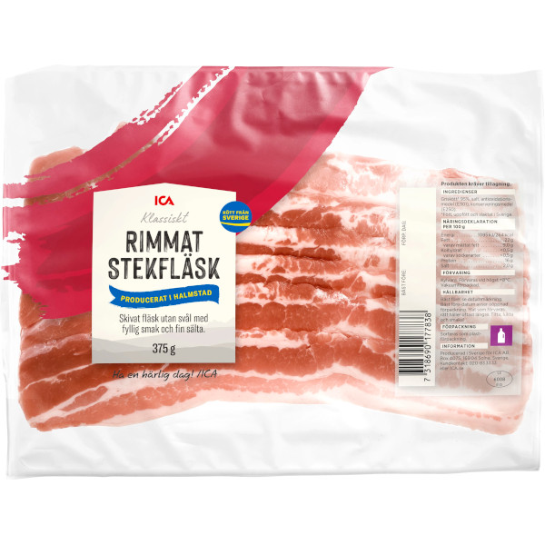 ICA Stekfläsk Rimmat Skivat